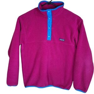 Vintage Pink Patagonia Girl's Synchilla Snap-T Pullover Fleece  Made In USA